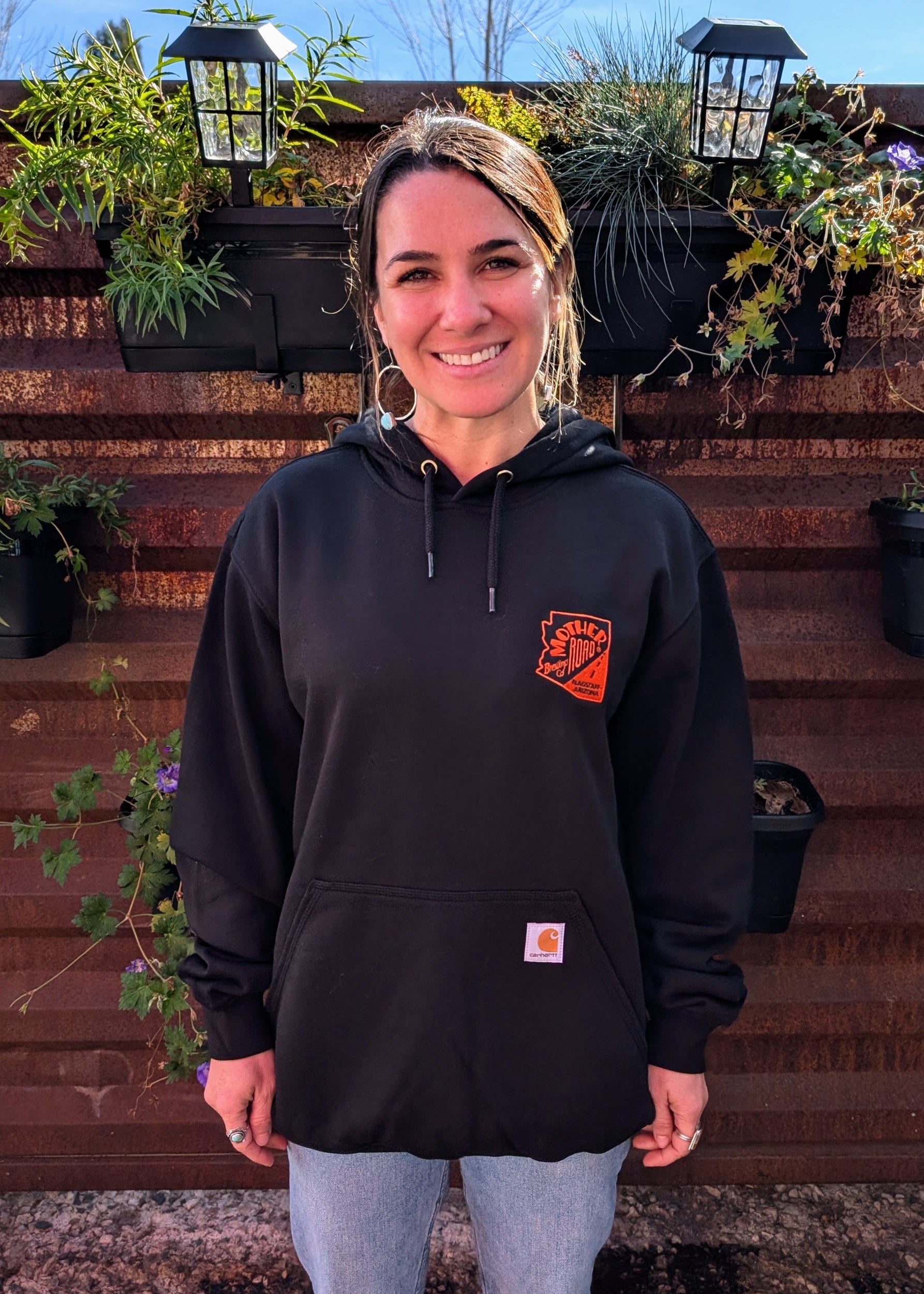 Unisex Black Embroidered Carhartt Pullover