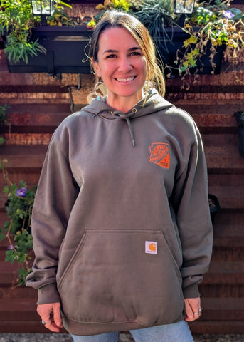 Unisex Green Embroidered Carhartt Pullover